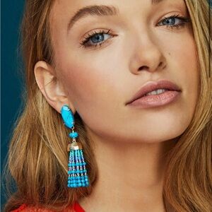 Kendra Scott Dove Statement Earrings in turquoise & gold